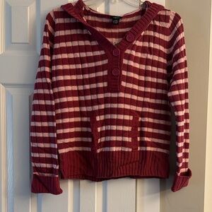 Rue21 Red and Pink Knit Top